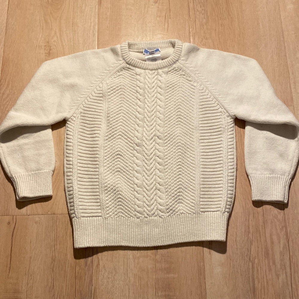 Jacadi Paris, cream color kids cable knit sweater, size 6